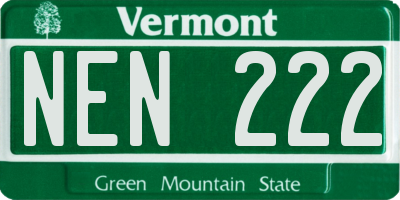 VT license plate NEN222