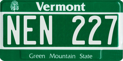 VT license plate NEN227
