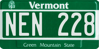 VT license plate NEN228