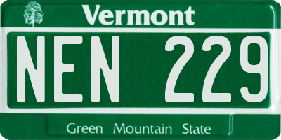 VT license plate NEN229