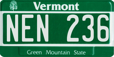 VT license plate NEN236