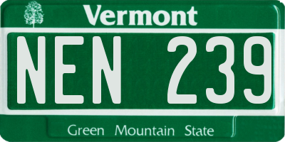 VT license plate NEN239