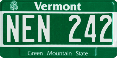 VT license plate NEN242