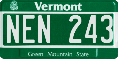 VT license plate NEN243