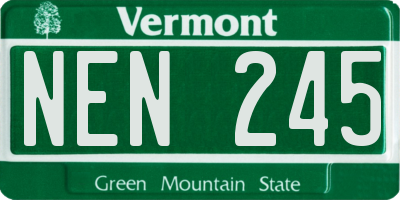 VT license plate NEN245