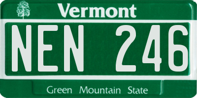 VT license plate NEN246