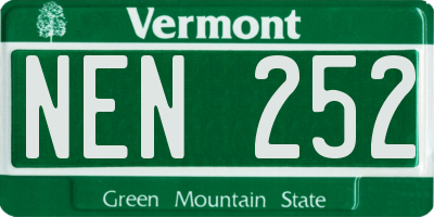 VT license plate NEN252