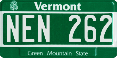 VT license plate NEN262