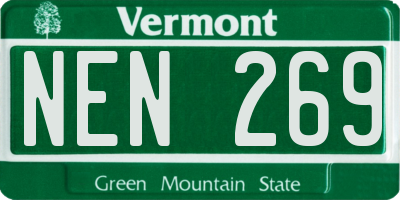 VT license plate NEN269