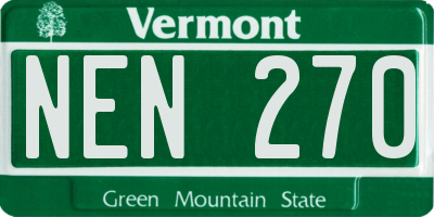 VT license plate NEN270