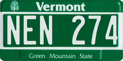 VT license plate NEN274