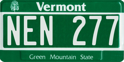 VT license plate NEN277