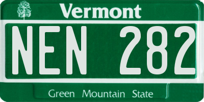 VT license plate NEN282