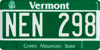 VT license plate NEN298