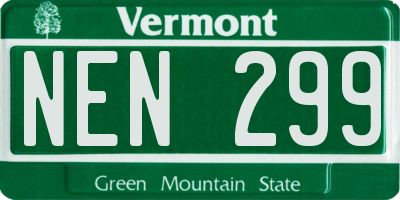 VT license plate NEN299
