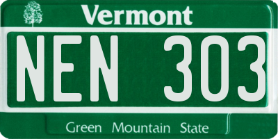 VT license plate NEN303