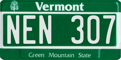 VT license plate NEN307