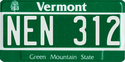 VT license plate NEN312