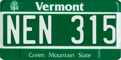 VT license plate NEN315