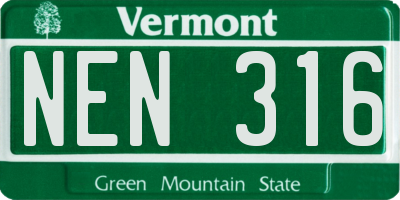 VT license plate NEN316