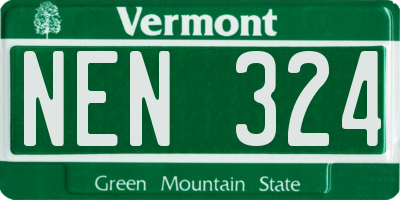 VT license plate NEN324