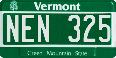 VT license plate NEN325