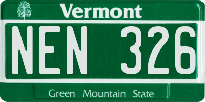 VT license plate NEN326