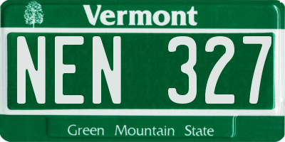 VT license plate NEN327