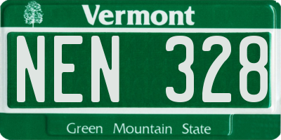 VT license plate NEN328