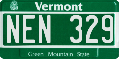 VT license plate NEN329