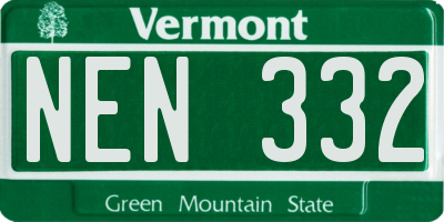 VT license plate NEN332