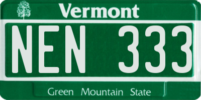 VT license plate NEN333