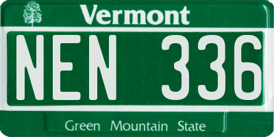 VT license plate NEN336
