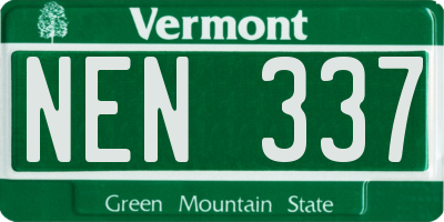 VT license plate NEN337
