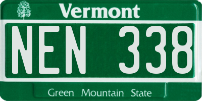 VT license plate NEN338