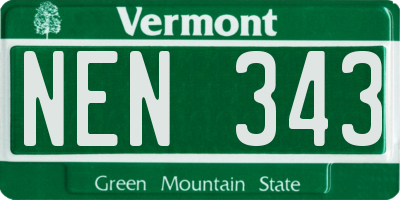 VT license plate NEN343