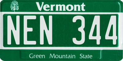 VT license plate NEN344