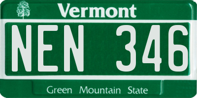 VT license plate NEN346