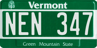 VT license plate NEN347