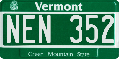VT license plate NEN352