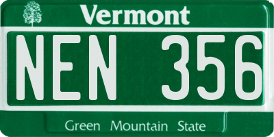 VT license plate NEN356