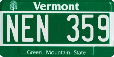 VT license plate NEN359