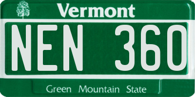 VT license plate NEN360