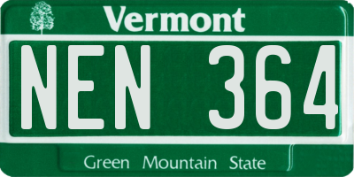 VT license plate NEN364