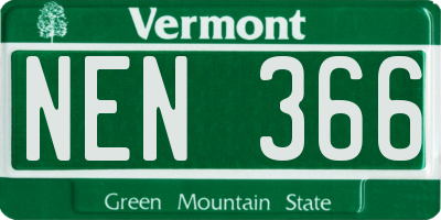 VT license plate NEN366