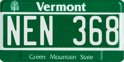 VT license plate NEN368
