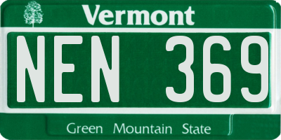 VT license plate NEN369