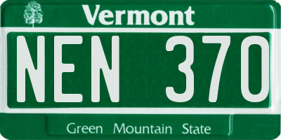 VT license plate NEN370