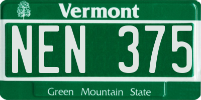 VT license plate NEN375