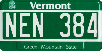 VT license plate NEN384